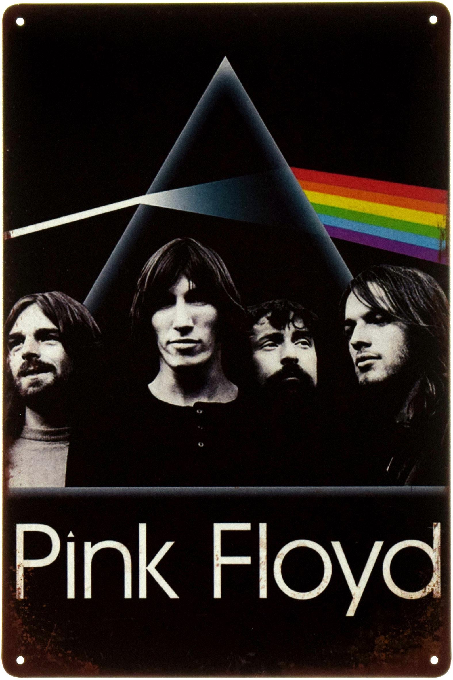 Табличка металлическая Pink Floyd Prism 20x30 см