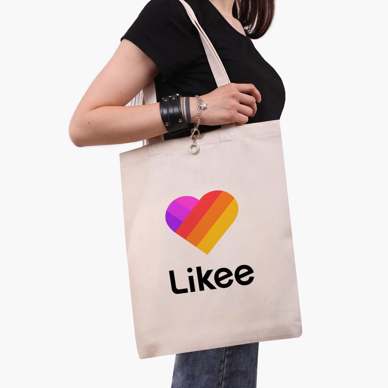 Еко сумка шоппер Likee Cat 41х35 см Бежевий (9227-1041-WT)