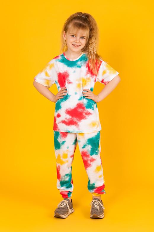 Футболка дитяча бавовняна для дівчинки Gabbi Тай Дай 128 см Зелений (12861)