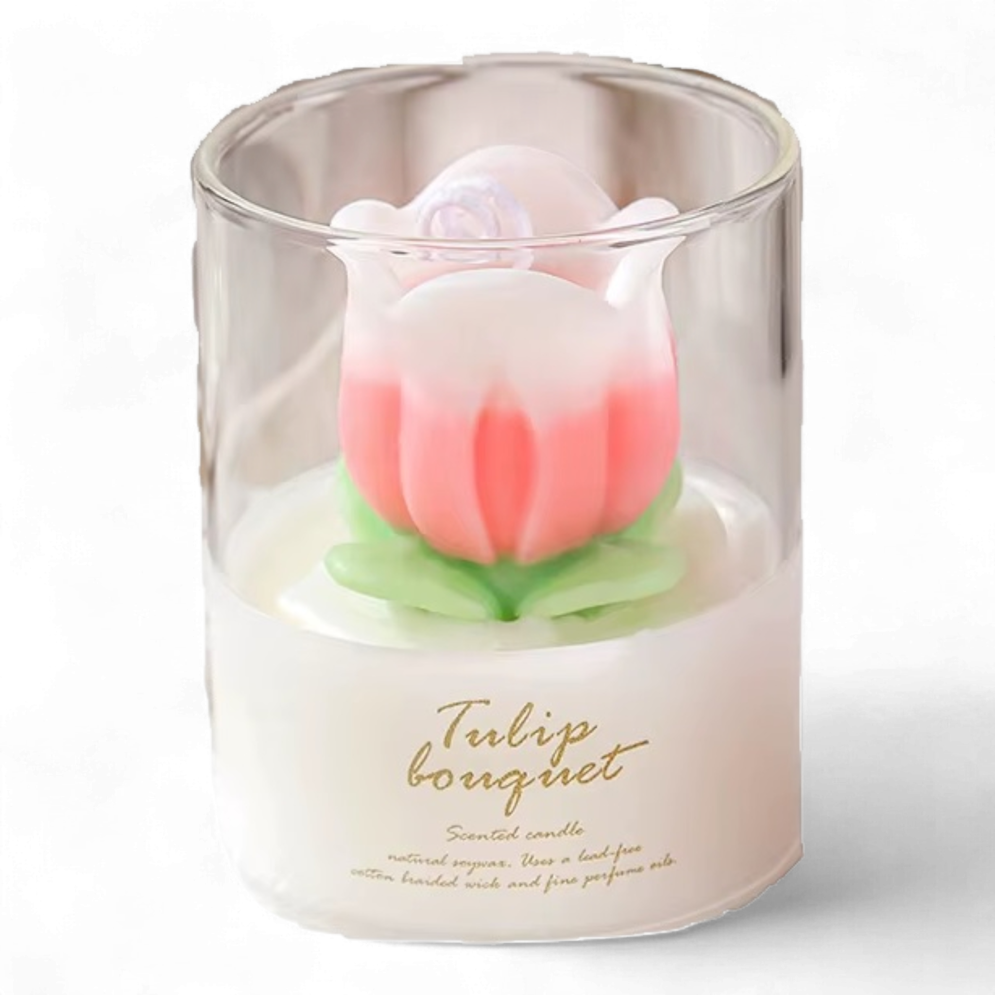 Свеча тюльпан в стакане Tulip JYX-576 Светло-розовый (0011)