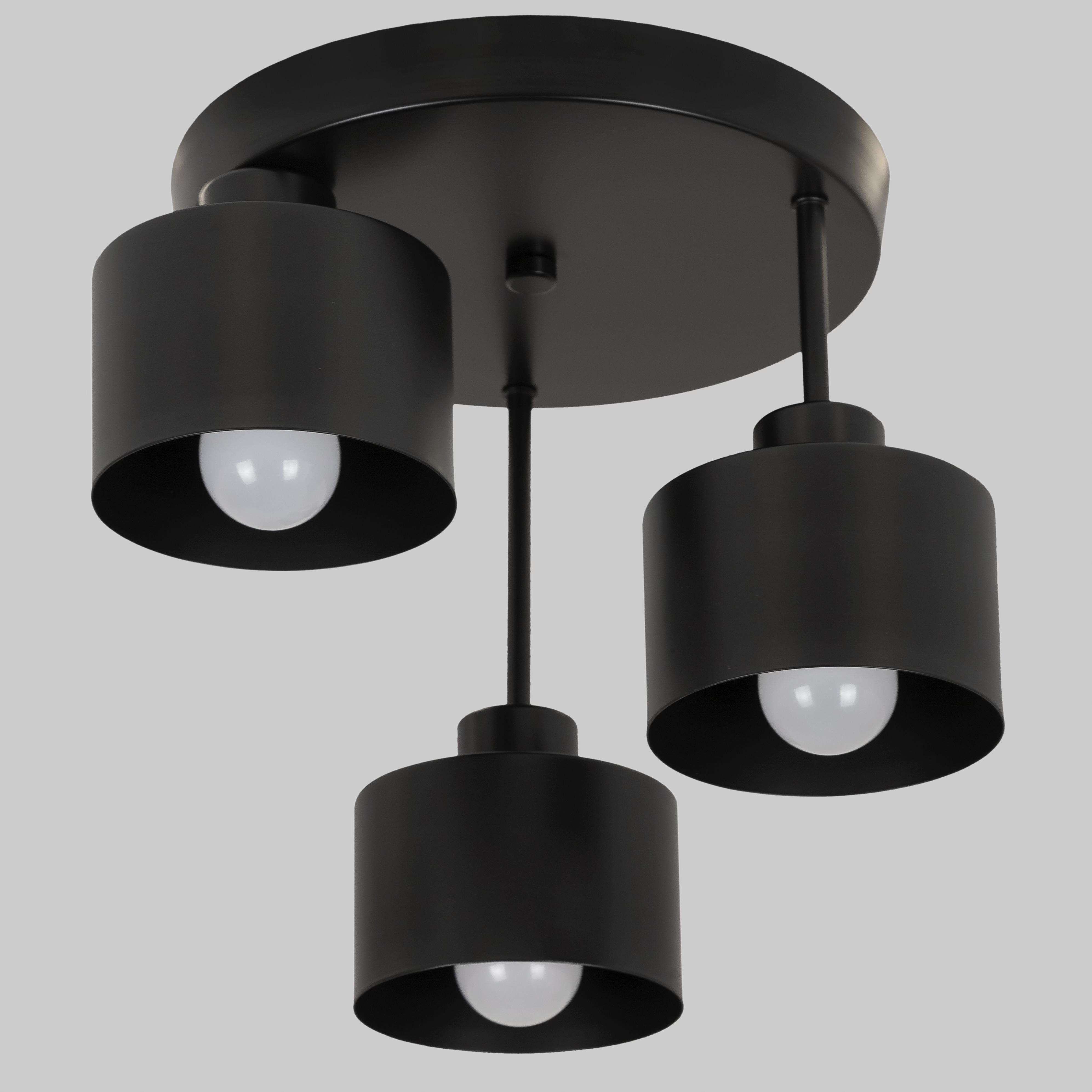 Люстра потолочная Loft Trio Light с 3 плафонами в стиле лофт (52-9905-3 BK)