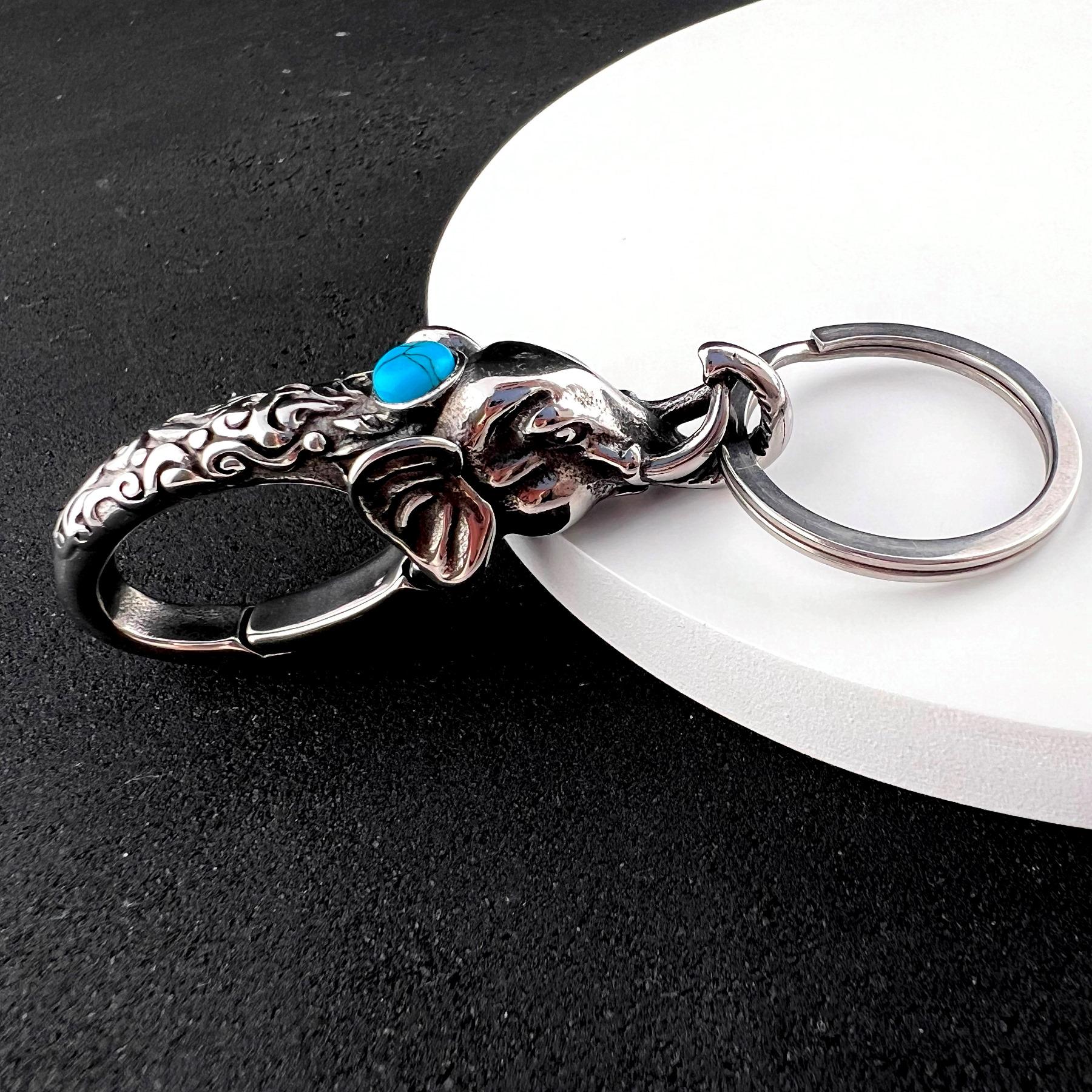 Брелок для ключей готический слон из нержавеющей стали (KC-023)