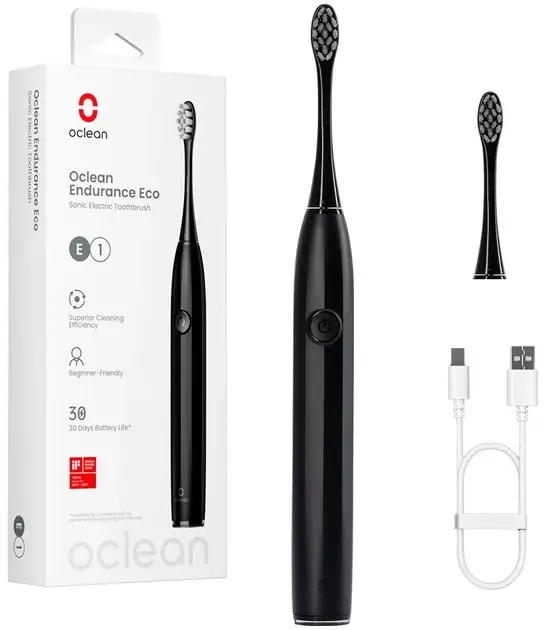 Электрическая зубная щетка Oclean Endurance Eco Electric Black - фото 5 Электрическая зубная щетка Oclean Endurance Eco Electric Black - фото 5