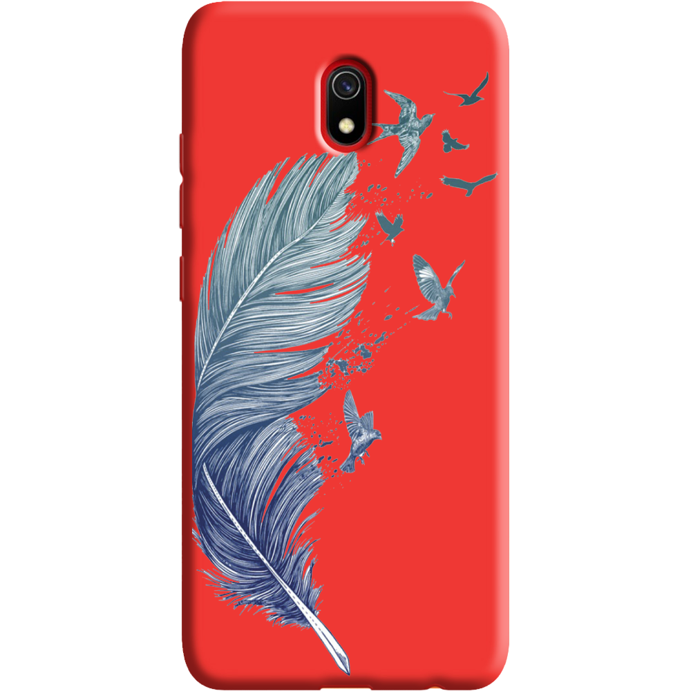 Чехол Boxface Xiaomi Redmi 8A Feather Красный силикон (38341-cc38-38672)