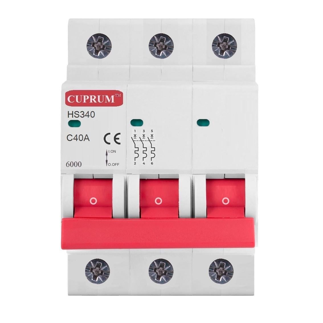 Автоматический выключатель HS340 40A 3P С 6Ка (cu9913040)