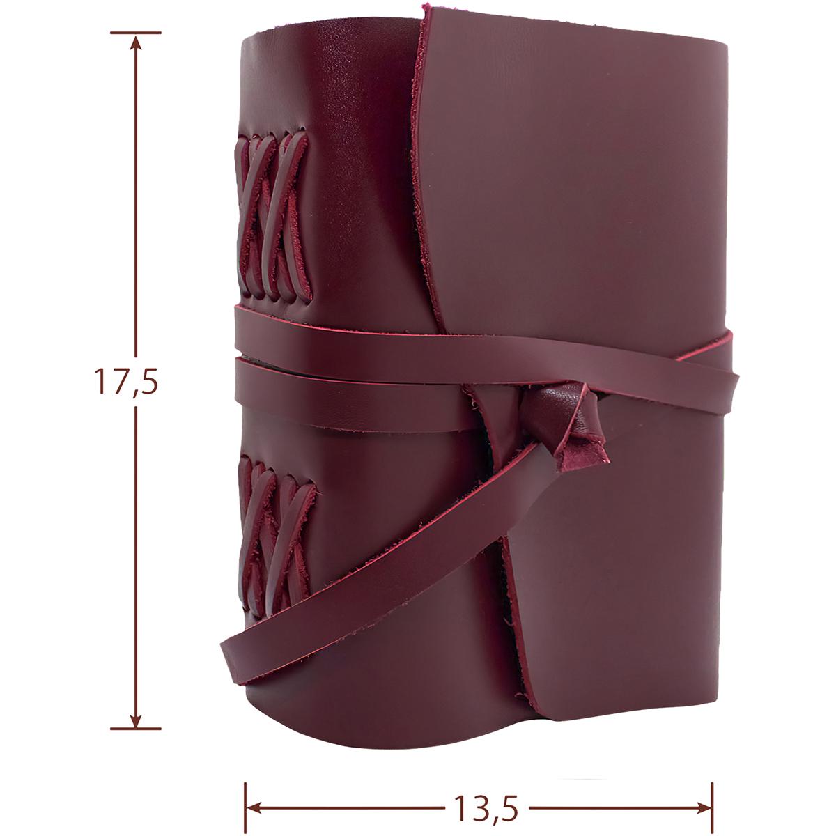 Жіночий блокнот Comfy Strap В6 в лінію ручної роботи зі шкіри Кайзер Бордовий - фото 7