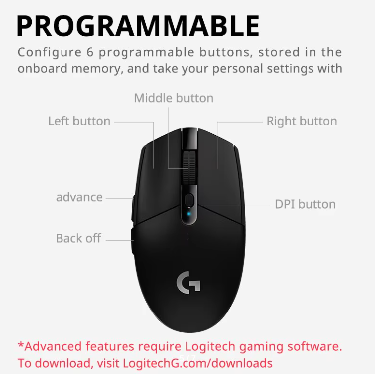 Мышь беспроводная Logitech G304 Lightspeed Black - фото 5