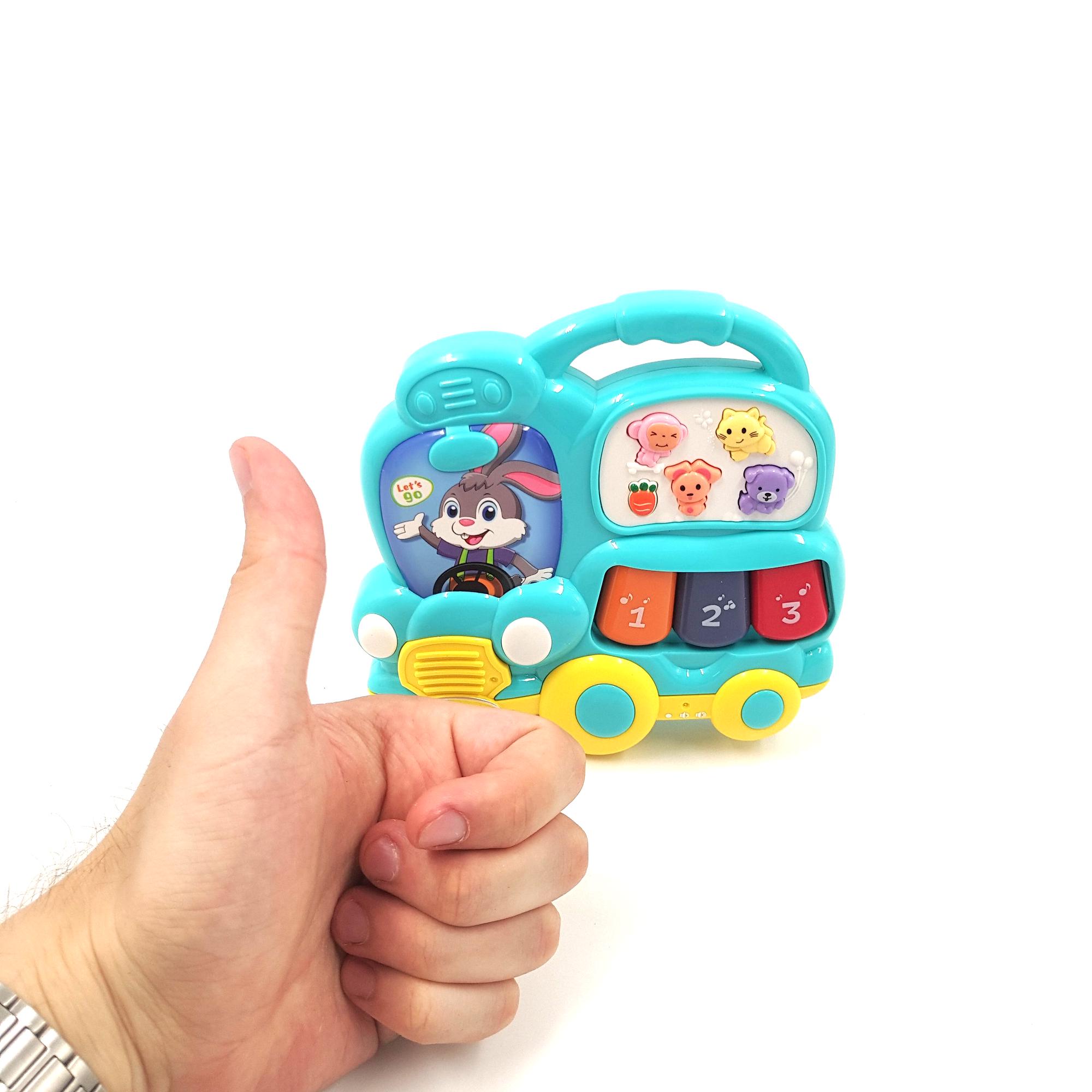 Іграшка розвиваюча музична TK Group Піаніно Паровозік з українською озвучкою Блакитний (116328g) - фото 6