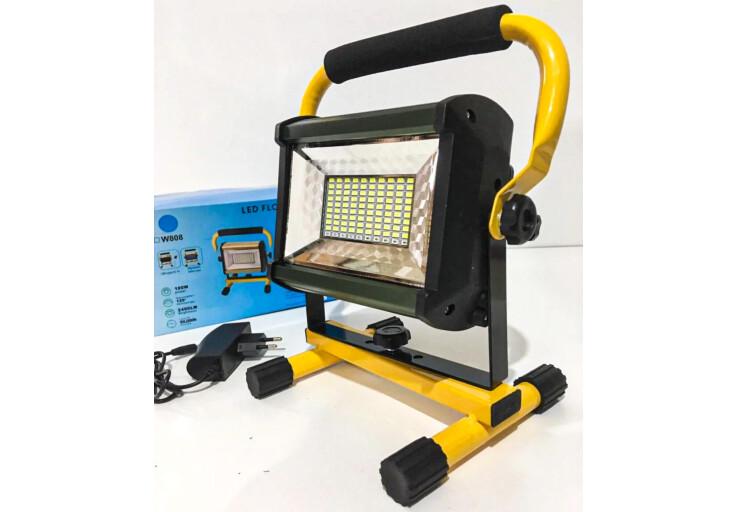 Фонарь прожекторный Flood Light Outdoor W808 на аккумуляторах 100 W 90 LED (23252352) - фото 1