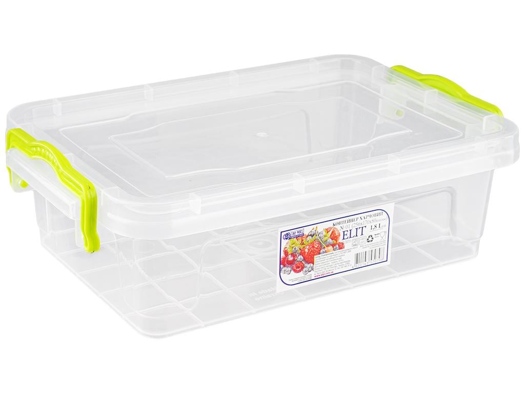 Контейнер пищевой Ал-Пластик Elit №01 плоский 1,8 л Прозрачный (MAP-70798)
