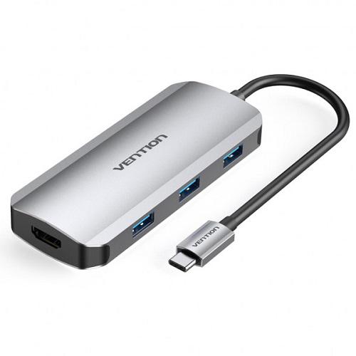 Док-станция Vention TOFHB USB3.1 Type-C HDMI/USB-C Gen 1/USB 3.0x3/PD 100W - фото 1