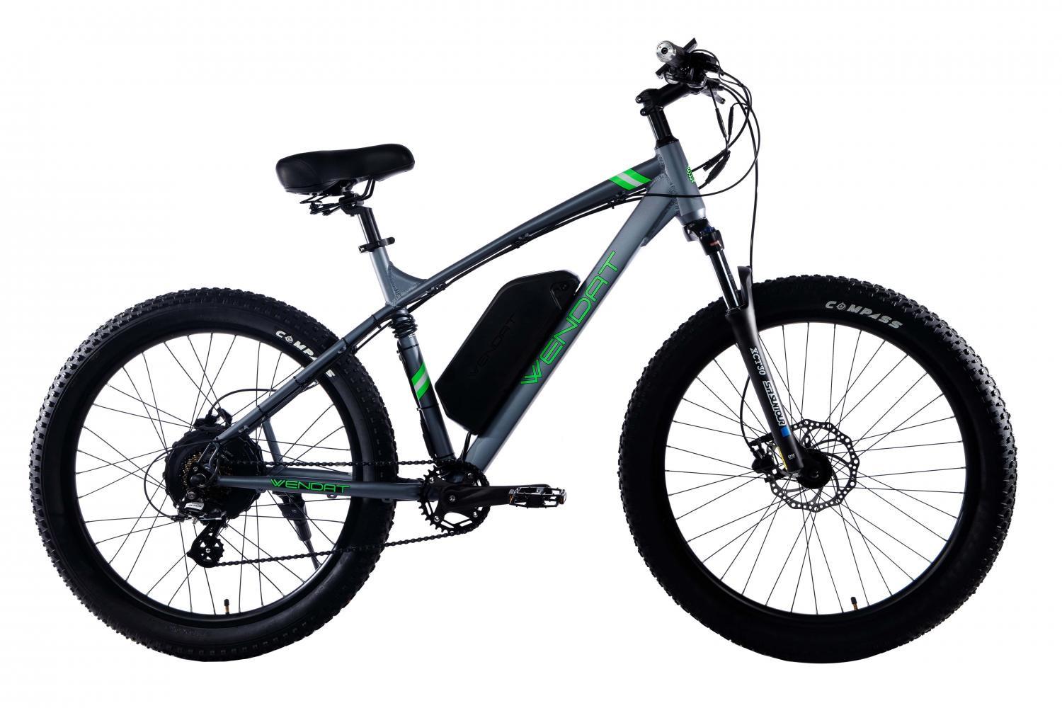 Электровелосипед Wendat MTB гидравлические тормоза 27,5"/19" 48V 18Ah 750W Серо-зеленый (13247434)