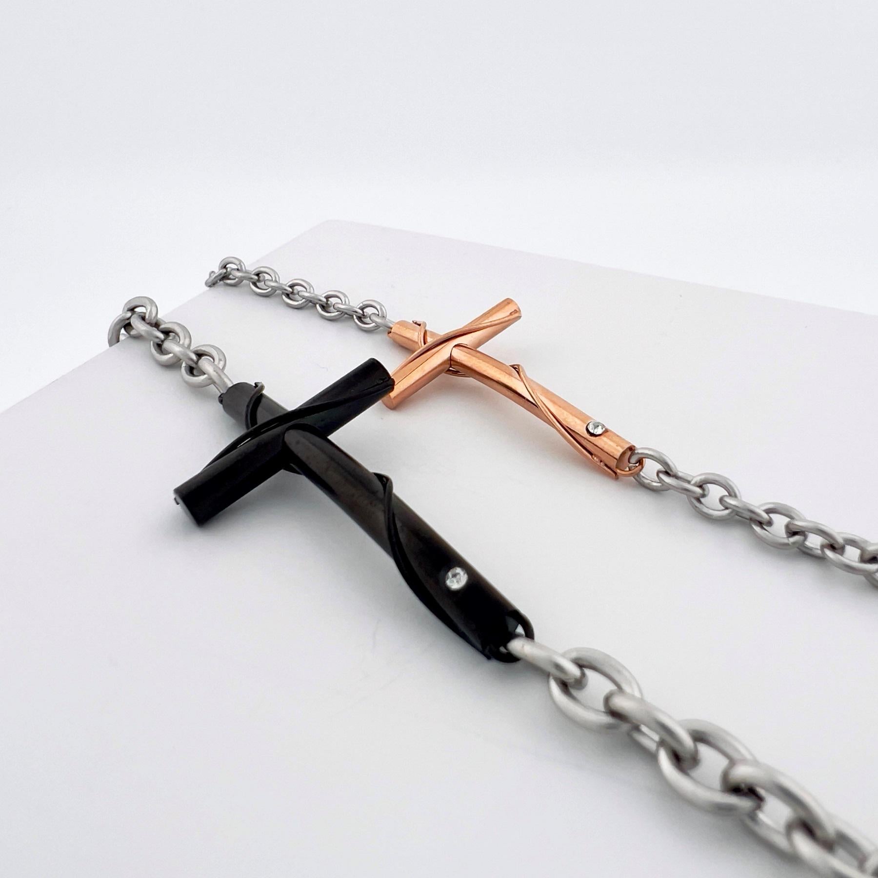 Браслеты парные из нержавеющей медицинской стали 20 см (BP-029)