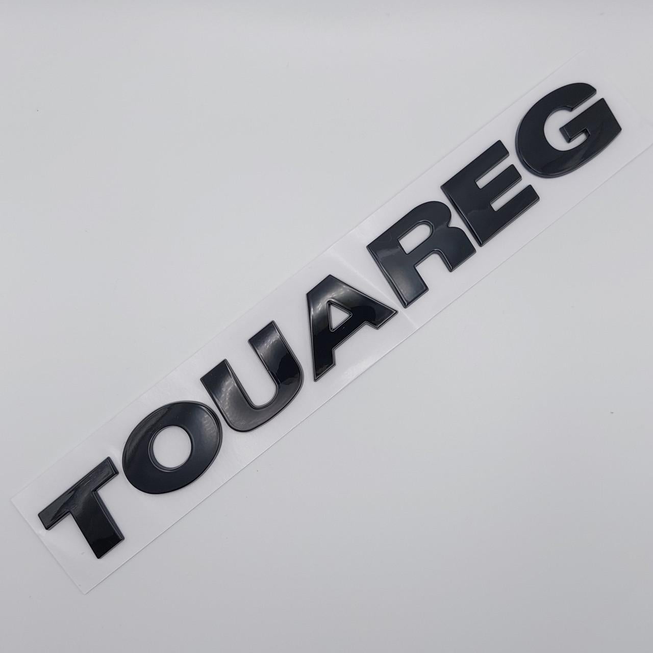 Эмблема надпись Touareg Volkswagen ABS 23,3х2,3 см Черный глянцевый (1704340181)