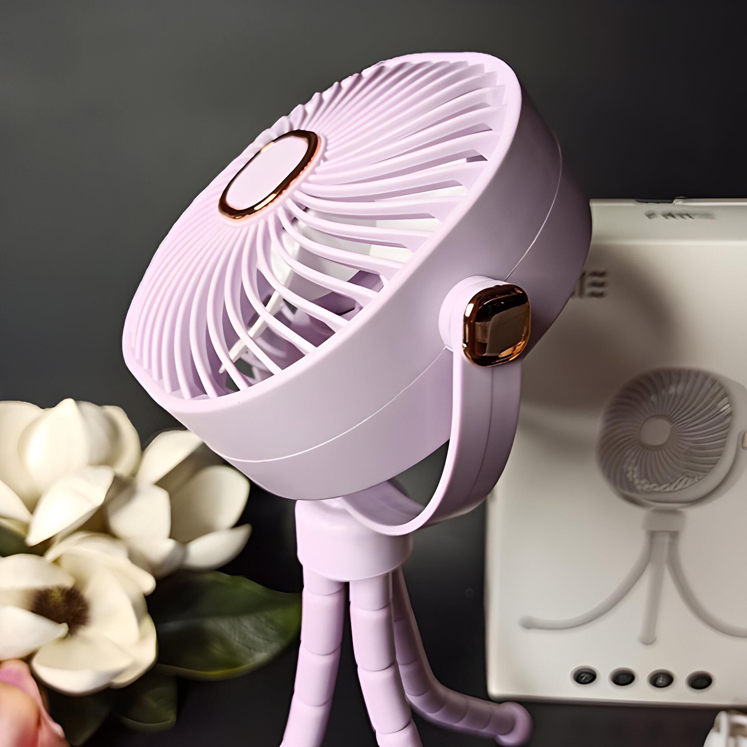 Вентилятор-USB настільний із гнучким штативом Фіолетовий (ZB114) - фото 4 Вентилятор-USB настільний із гнучким штативом Фіолетовий (ZB114) - фото 4