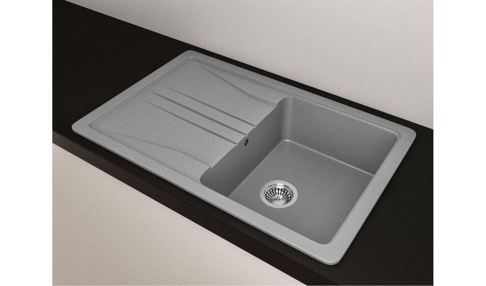 Кухонна мийка Lexona Ultra гранітна з краном Сірий - фото 5