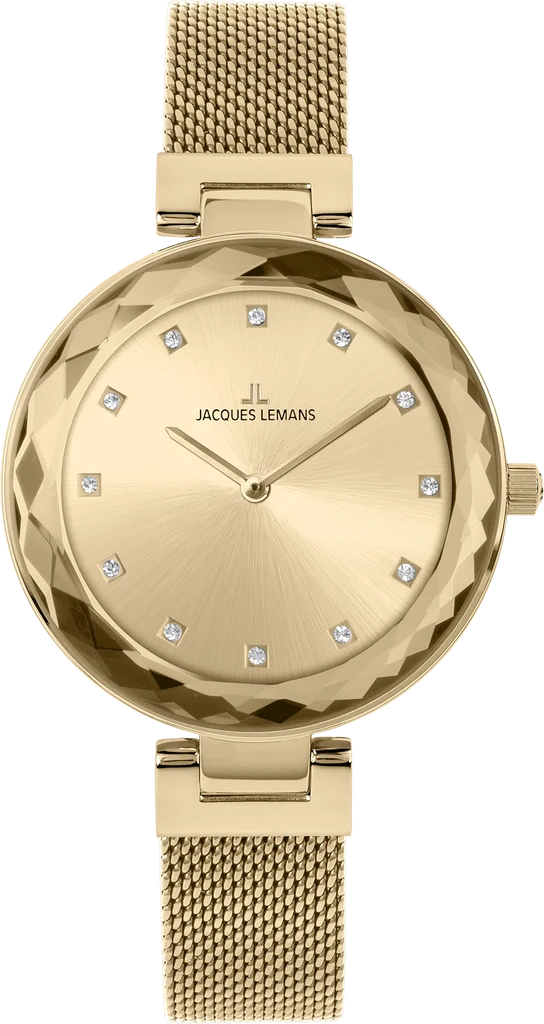 Наручний годинник жіночий Jacques Lemans Milano 1-2139C з сталевим корпусом WR 50 м та золотистим циферблатом Наручний годинник жіночий Jacques Lemans Milano 1-2139C з сталевим корпусом WR 50 м та золотистим циферблатом
