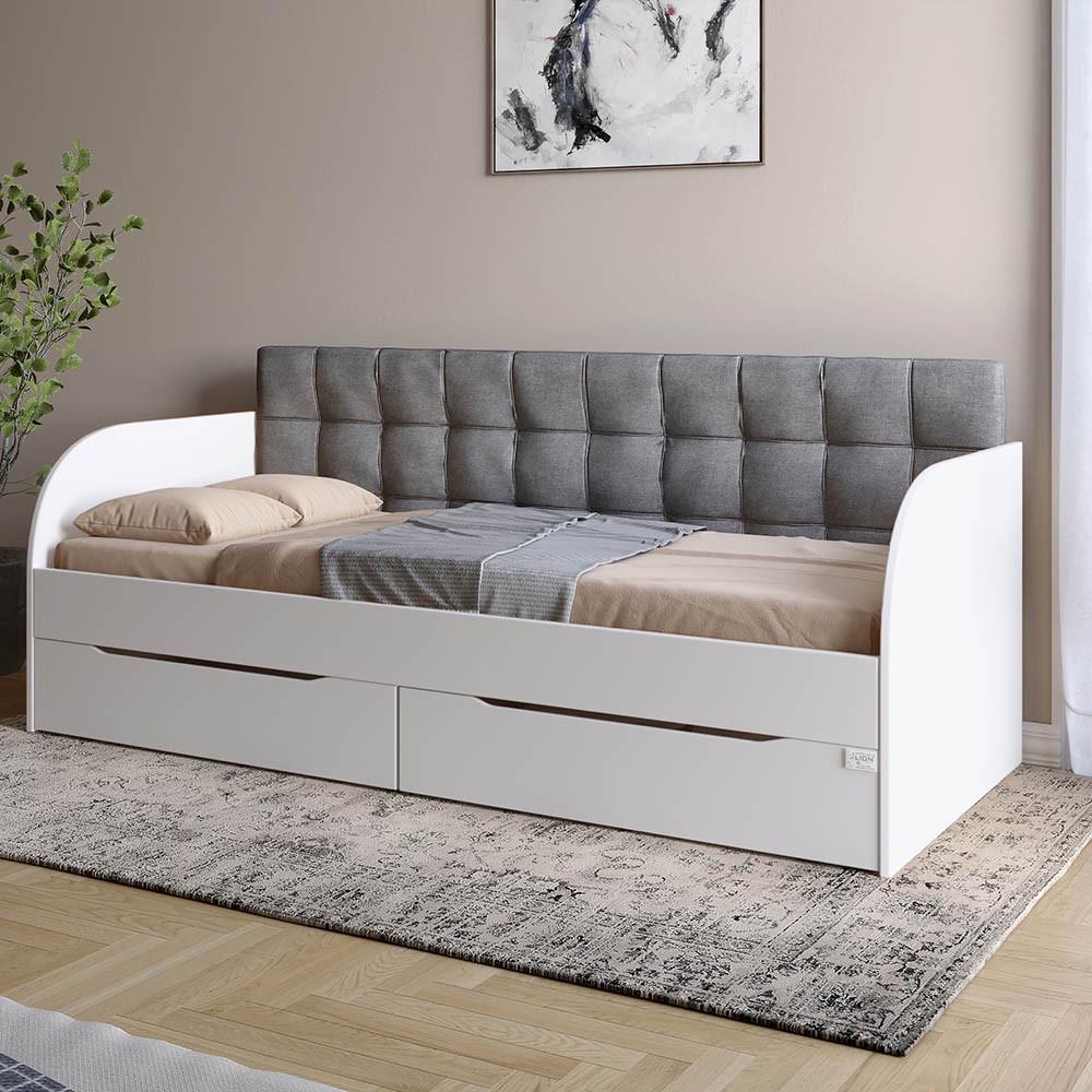 Кровать детская односпальная Lion Л-7 с ящиками и ламелями Лили-95 90x190 см Нимфея Альба белый (Lion-044221) - фото 1 Кровать детская односпальная Lion Л-7 с ящиками и ламелями Лили-95 90x190 см Нимфея Альба белый (Lion-044221) - фото 1