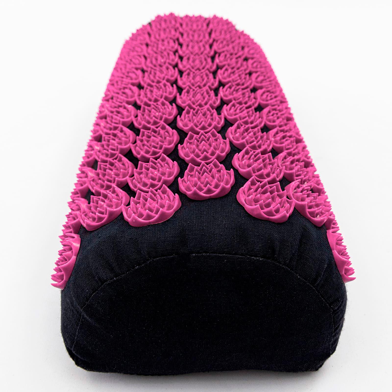 Килимок масажний Аплікатор Кузнєцова/валик для спини/шиї/голови OSPORT Lotus Mat EcoPro Чорно-рожевий (apl-022) - фото 5