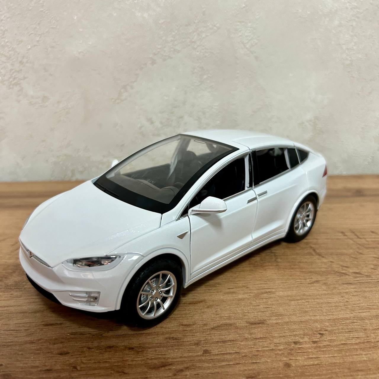 Игрушечная машинка Tesla Model 1:24 металлическая Белый (2403C White) - фото 1