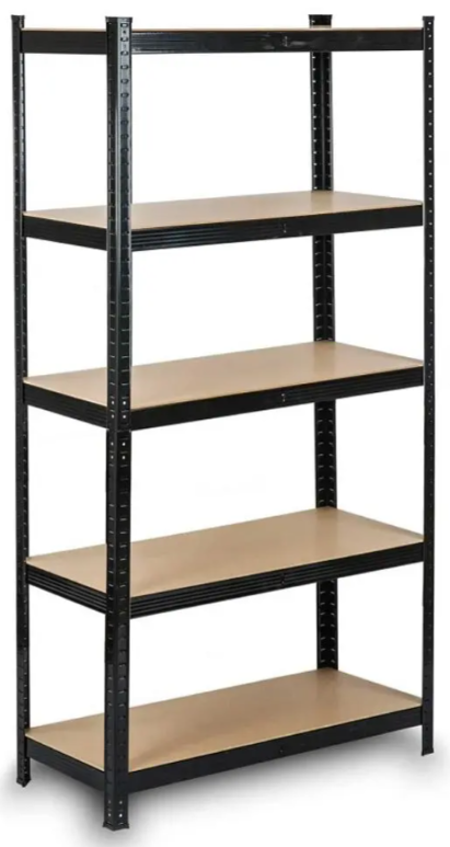 Стеллаж 5 полок дсп универсальный прочный и оцинкованный из металла не портит пол 180х90х40 см Черный (2518212662)