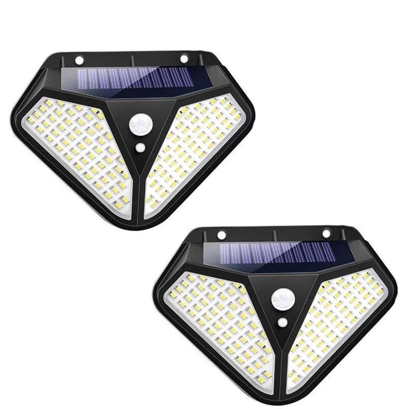 Комплект фонарь уличный 2 шт светодиодный Solar 102 Led BL-LF-1728A с датчиком движения Черный (51905/2U)