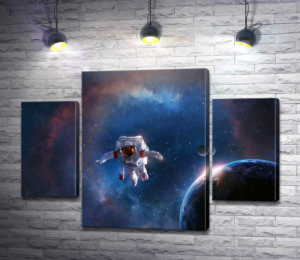 ᐉ Картина ArtPoster Космонавт в открытом космосе на фоне земли 131x90 ...