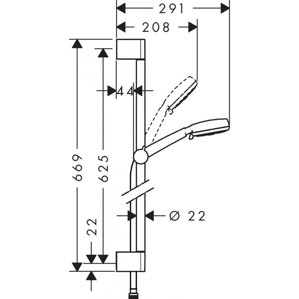 Душевой комплект со штангой Hansgrohe Crometta 100 Multi 26650400 Белый (94037) - фото 2