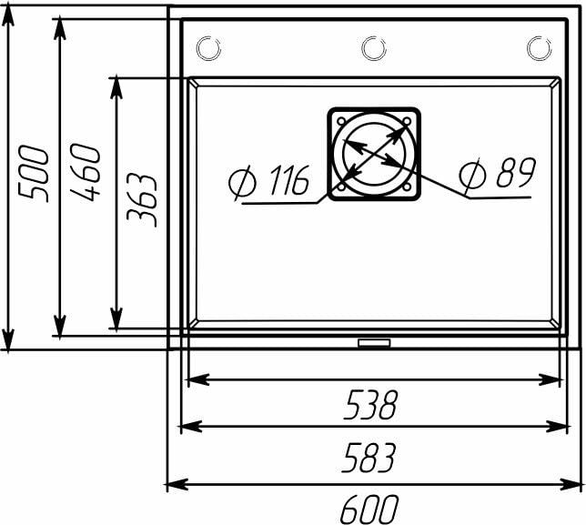 Мийка кухонна гранітна Valeso 6050 SHERLIT Антрацит - фото 7 Мийка кухонна гранітна Valeso 6050 SHERLIT Антрацит - фото 7