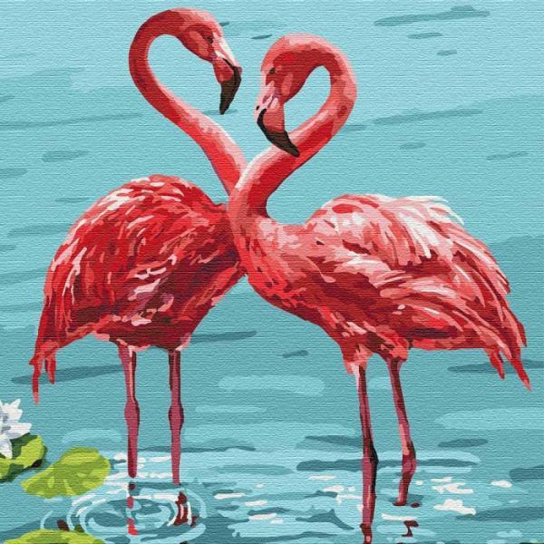 Картина по номерам Идейка Птицы Яркие фламинго 30х30 см в термопакете (КНО4197-mt)