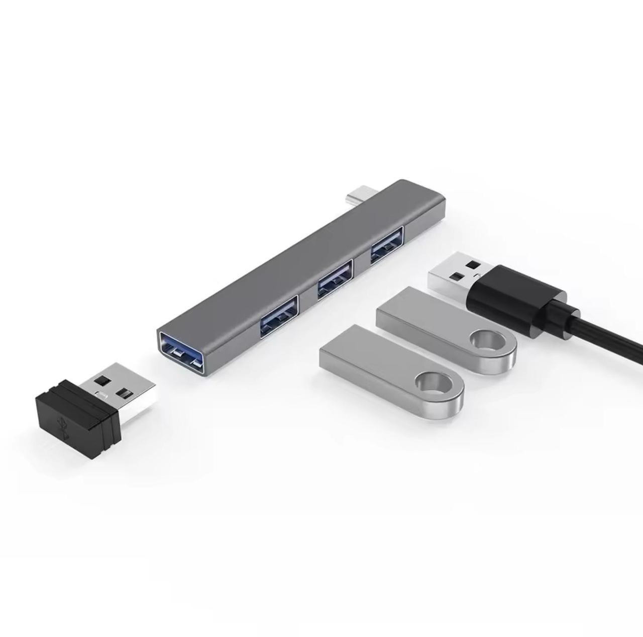 USB-хаб 4в1 металлический USB 3.0