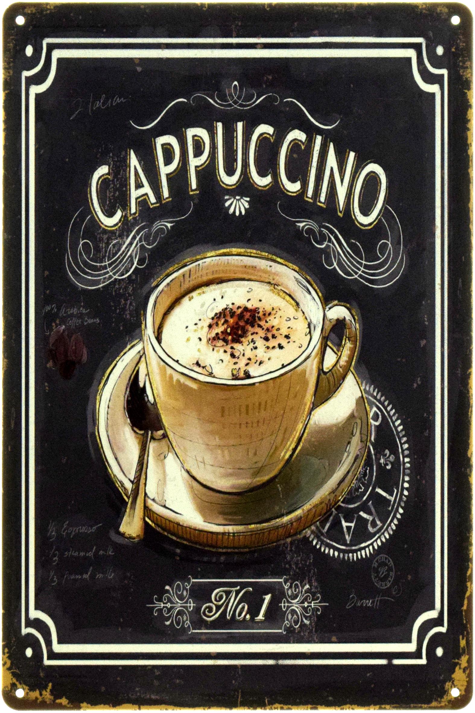 Табличка металлическая "Cappuccino" 20x30 см (ms-104437)