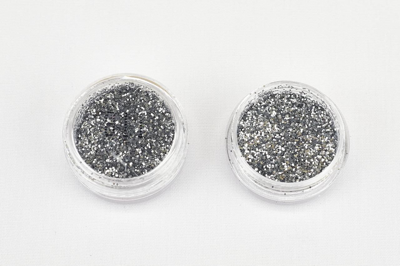Глітер 811 0,4 мм 1/64 2 мл Сріблястий (078111) - фото 2 Глітер 811 0,4 мм 1/64 2 мл Сріблястий (078111) - фото 2