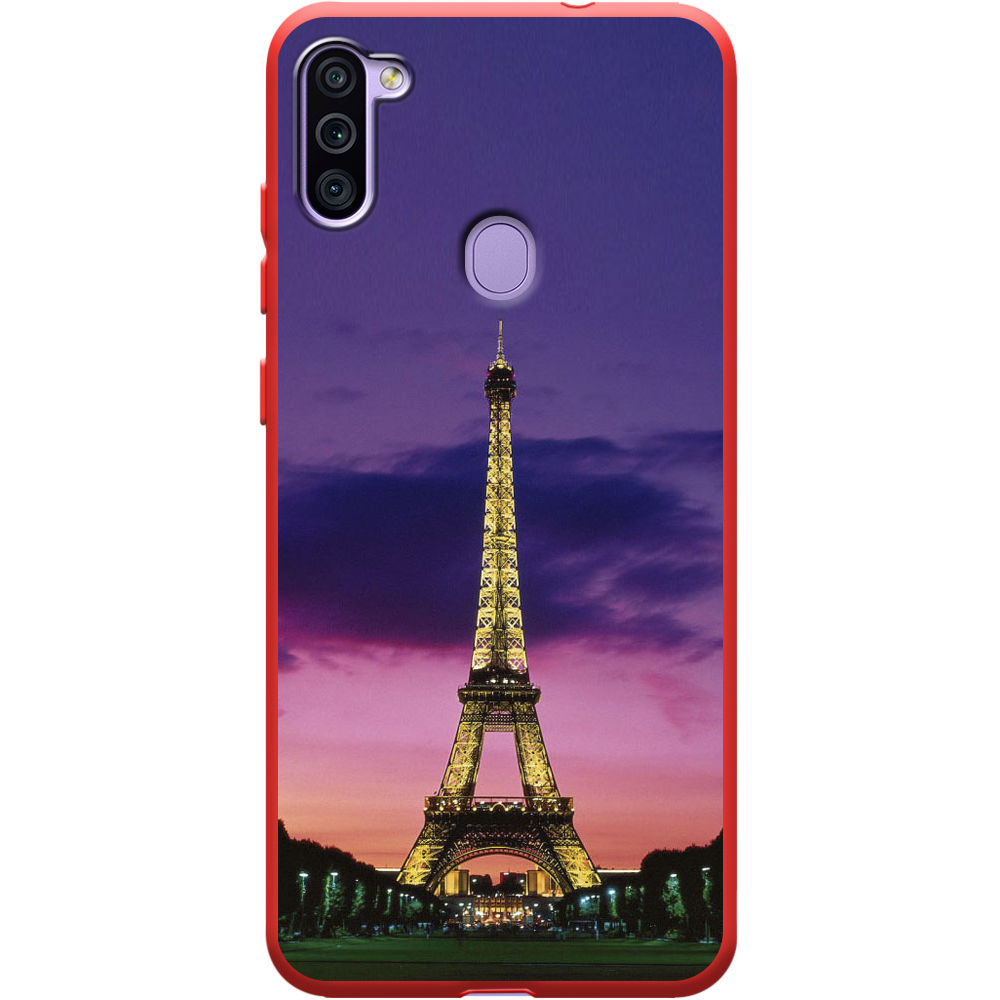 Чехол Boxface Samsung M115 Galaxy M11 Полночь в Париже Красный силикон (39780-up964-40327)