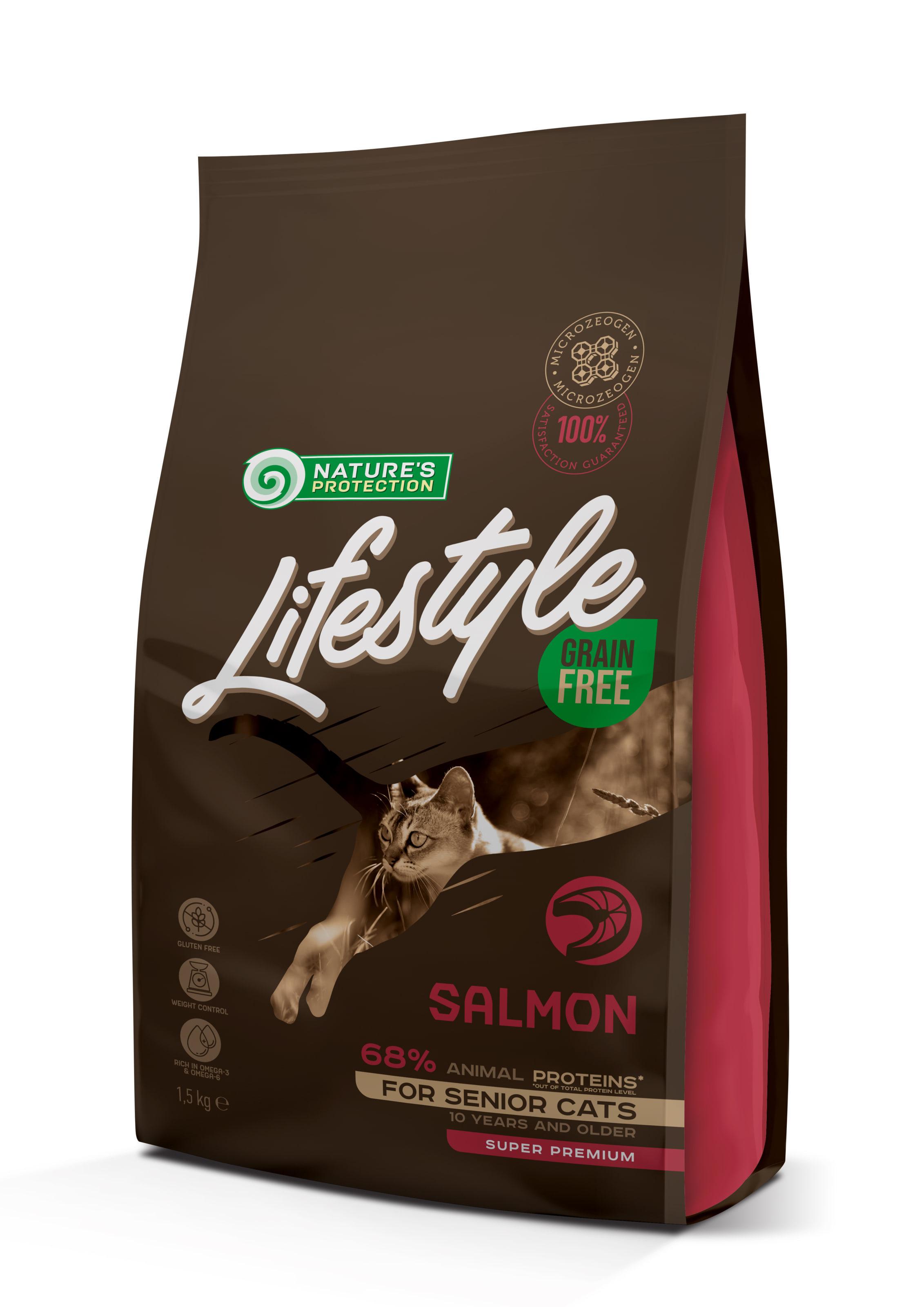 Корм сухой беззерновой Grain Free Salmon Senior Cat 1,5 кг