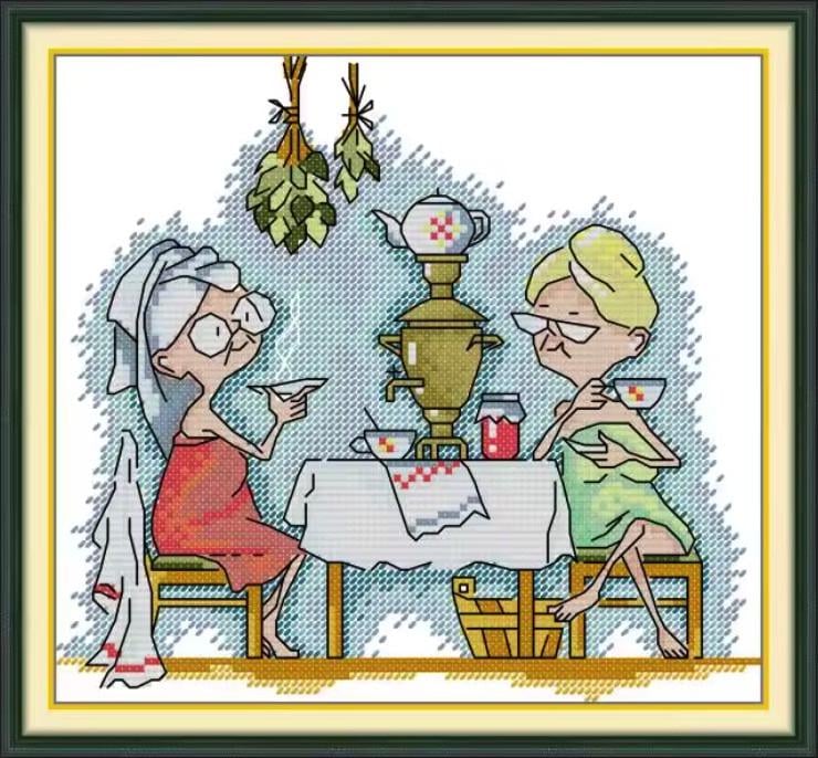 Набір для вишивання Two old codgers 5 з нанесеною схемою AIDA 14CT 22х21 см (2671786996)