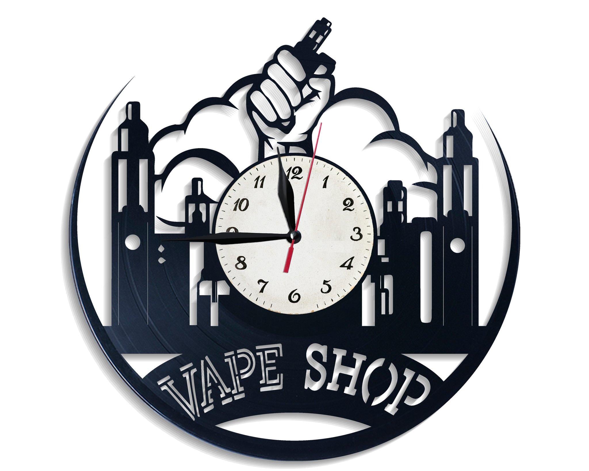 Часы настенные Вейп шоп 2884 из виниловой пластинки