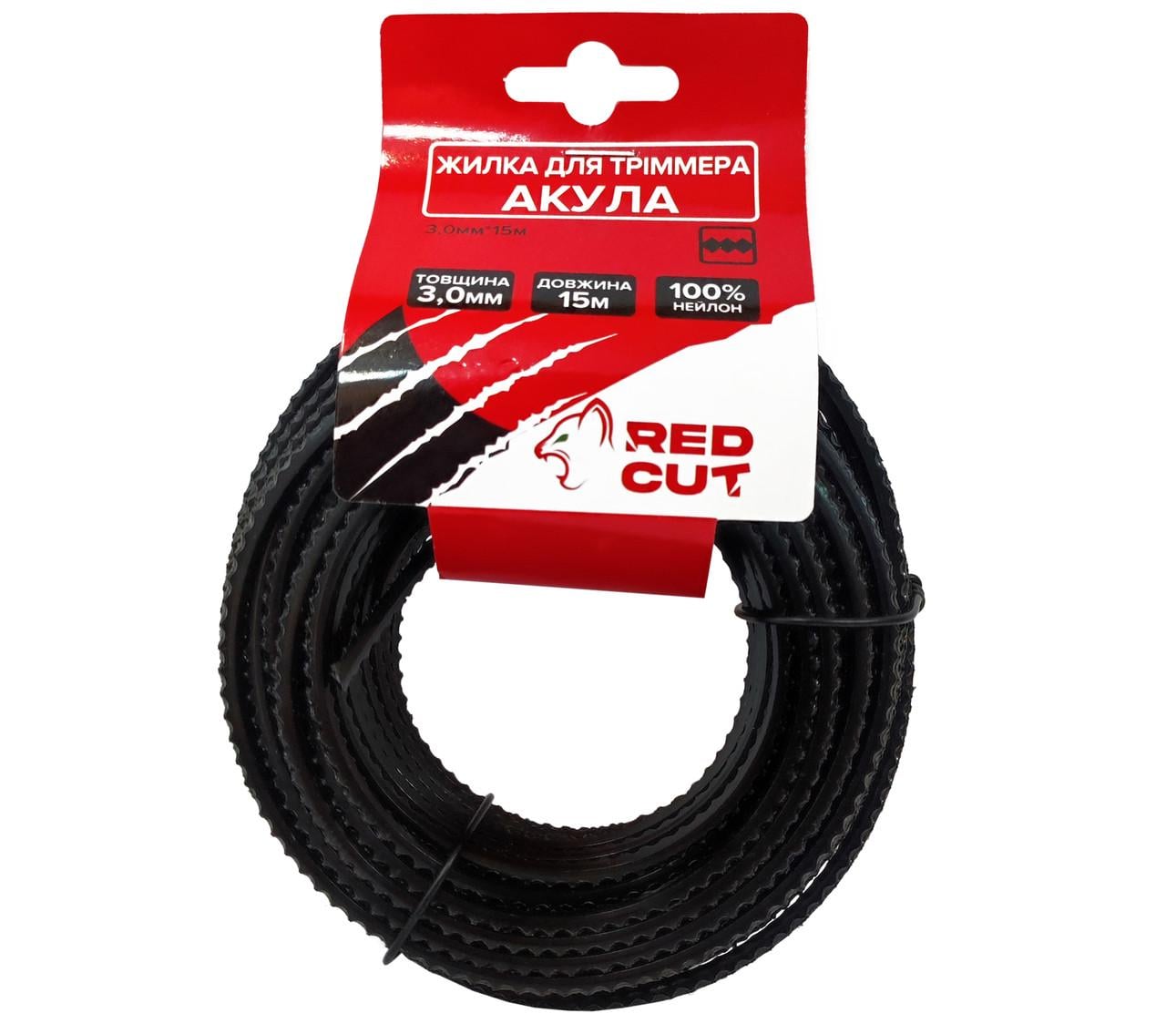 Жилка для тріммера Red Cut Акула 3 мм/15 м (35-15535) Жилка для тріммера Red Cut Акула 3 мм/15 м (35-15535)
