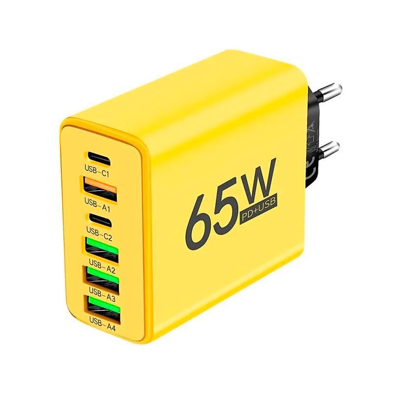 Блок живлення для телефону Maerknon 65W 4 USB/2 Type-C швидка зарядка PD+QC3.0 (538-2-2222)