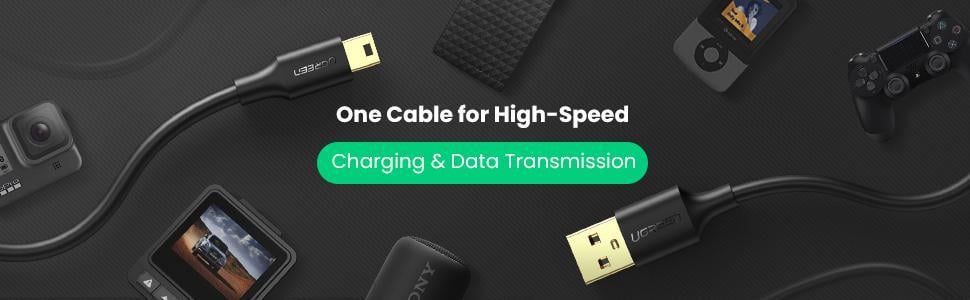 Кабель зарядний Ugreen Mini USB to USB 2,0 0,5 м Black (US132) - фото 10