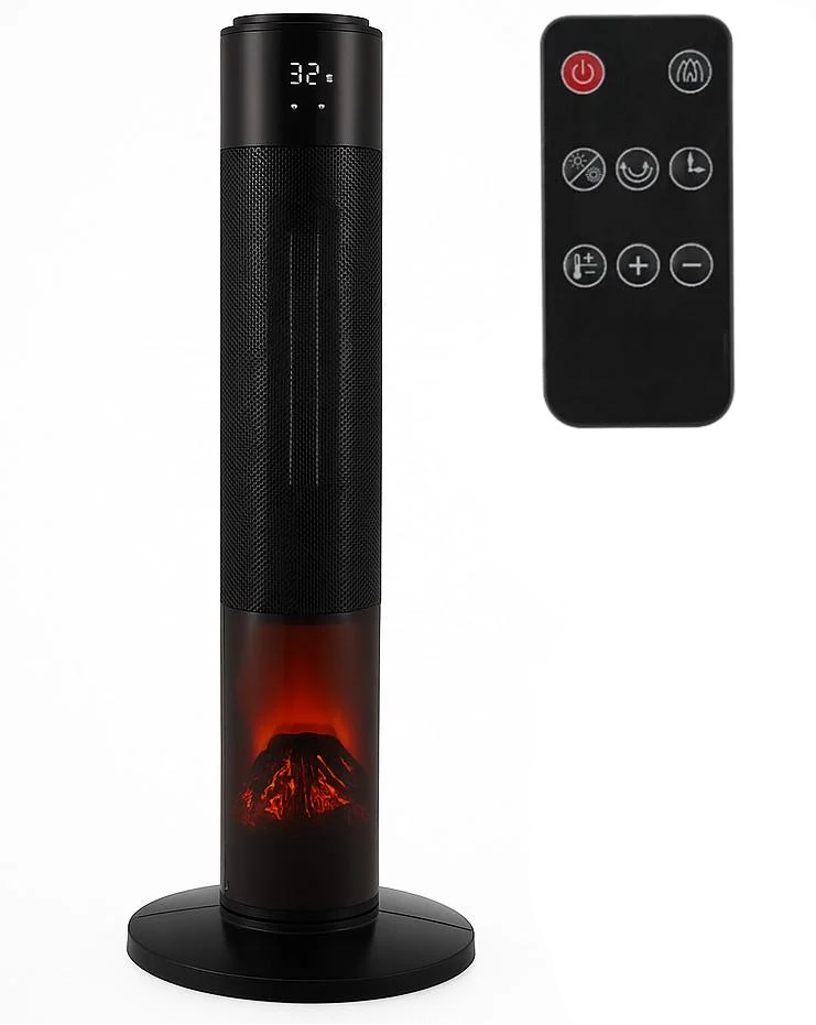 Тепловентилятор колонный TEESA TSA8051 с эффектом камина LCD-дисплей с пультом керамический 2000 Вт (31214757)