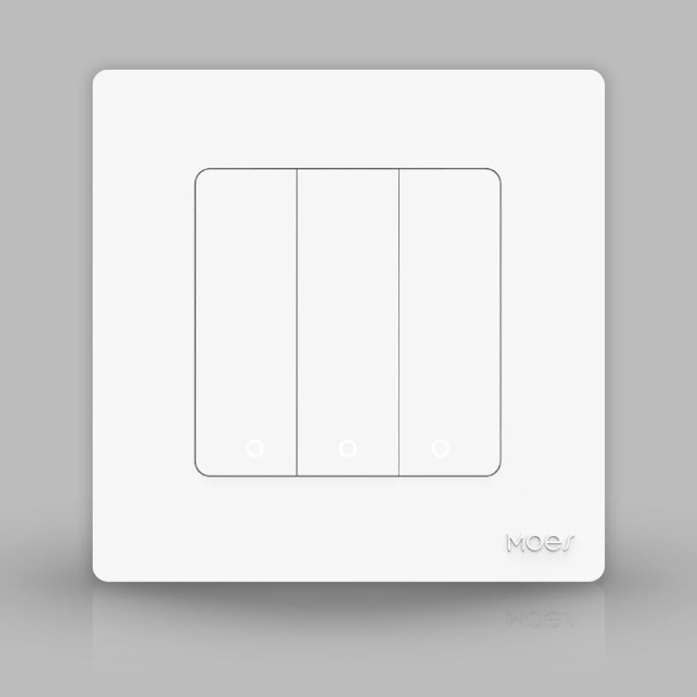 Выключатель Tuya smart Zigbee MOES Star Ring 3 клавиши Белый