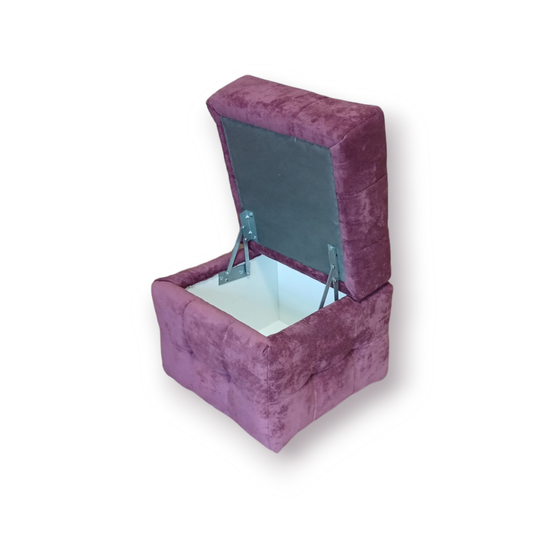 Пуф квадратний Кантрі з нішою велюр Алексіс 40х40х41 см Бордовий - фото 3 Пуф квадратний Кантрі з нішою велюр Алексіс 40х40х41 см Бордовий - фото 3