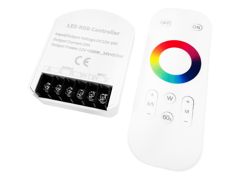 Контроллер RGB OEM C-24-RF8-T-W радио сенсорный 8A/CH 12-24V Белый (9790)