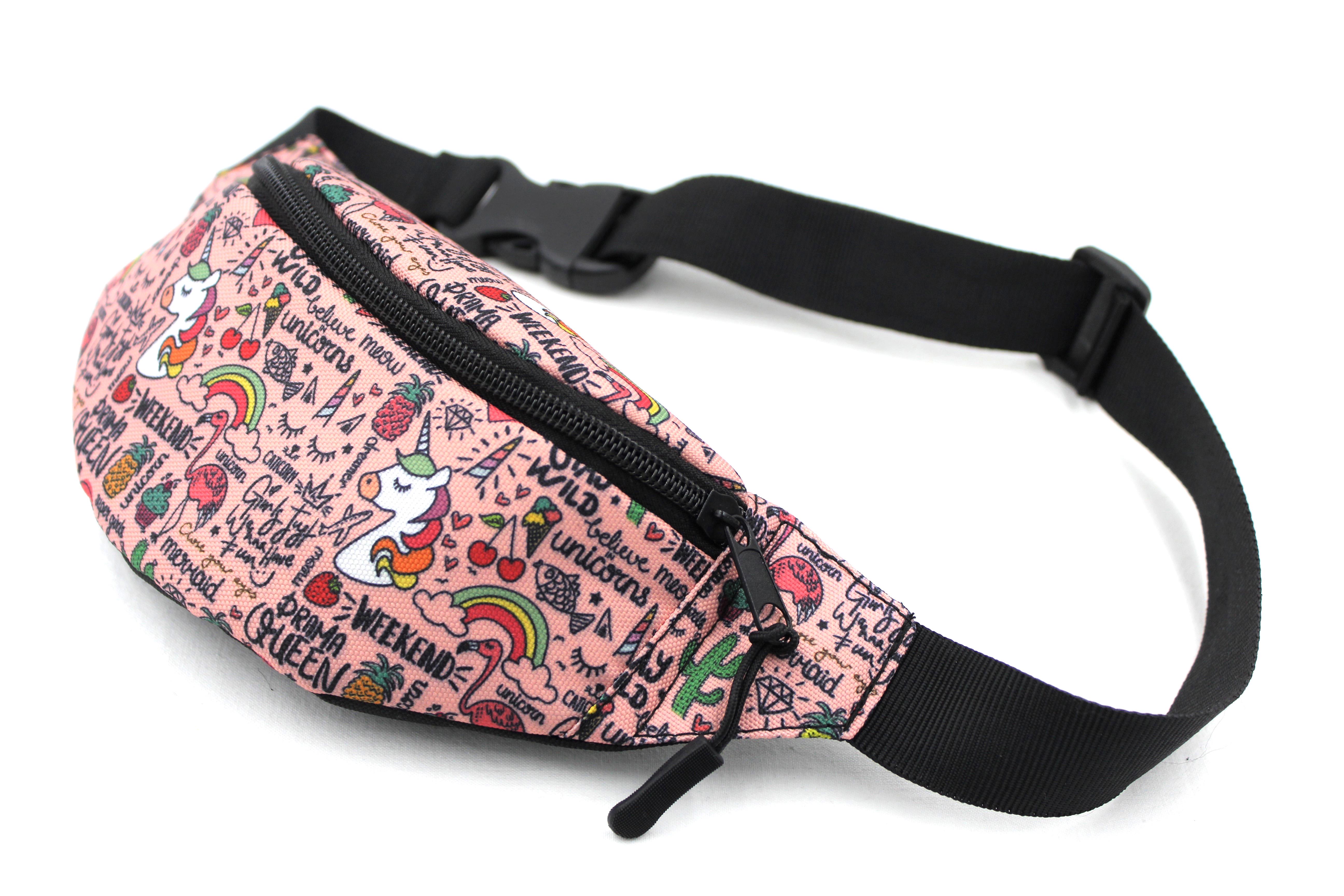 Сумка бананка дитяча з регулюючим ремінцем для дівчинки Єдинорожки Рожевий (Д-007) - фото 2 Сумка бананка дитяча з регулюючим ремінцем для дівчинки Єдинорожки Рожевий (Д-007) - фото 2