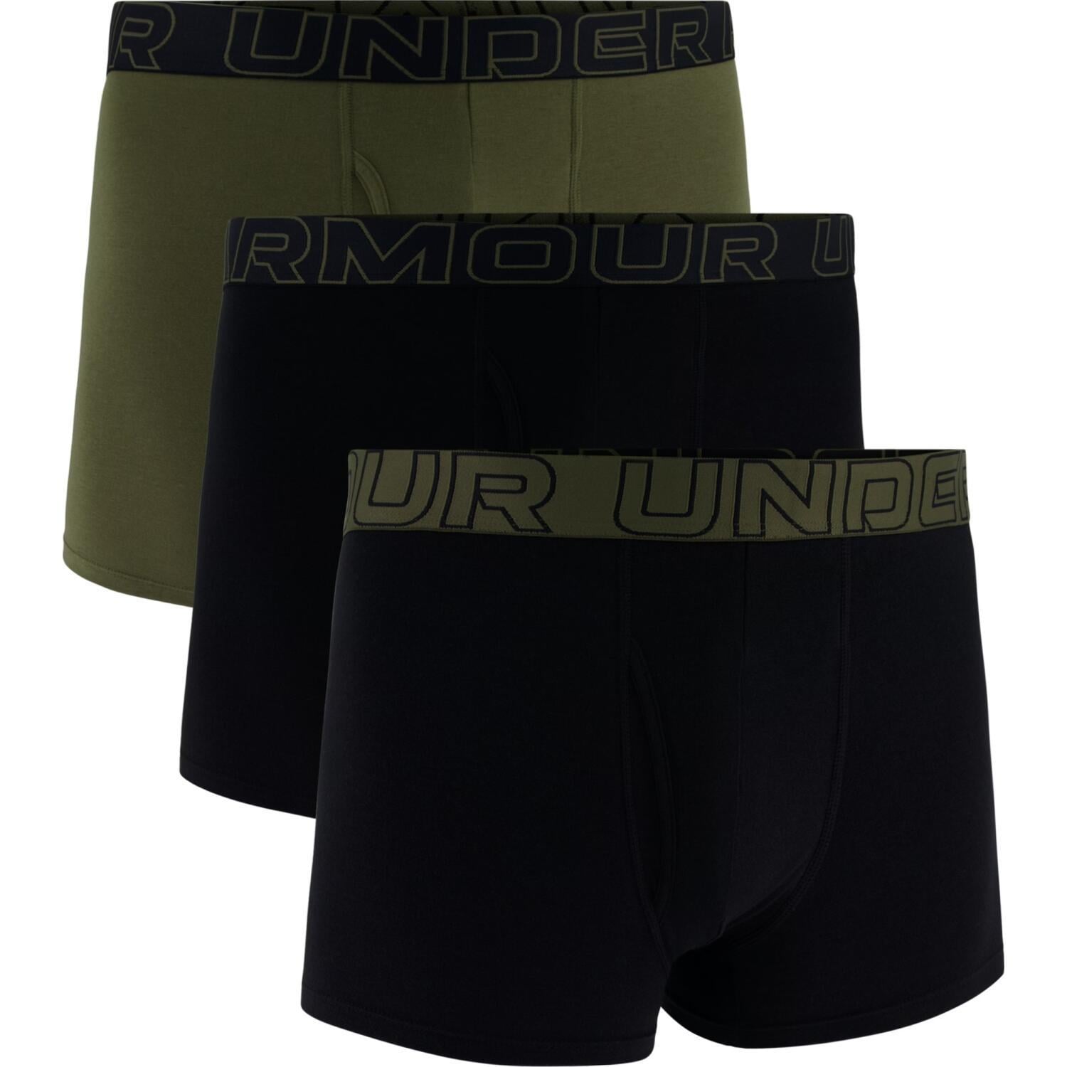 Трусы боксерки Under Armour PERFORMANCE COTTON 3IN 3-PACK BOXERJOCK 1383891-005 3 шт. 2XL Черный/Оливковый (57449-55)