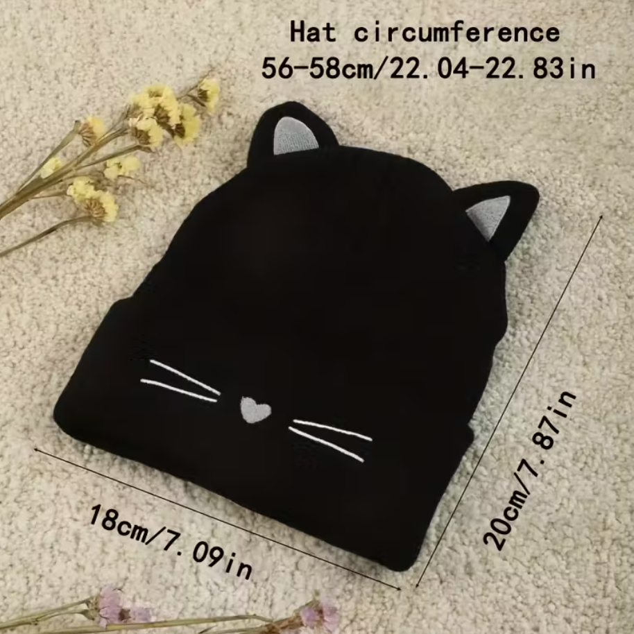 Шапка тепла жіноча з вушками Котика Чорний (ШЧВ5) - фото 3 Шапка тепла жіноча з вушками Котика Чорний (ШЧВ5) - фото 3