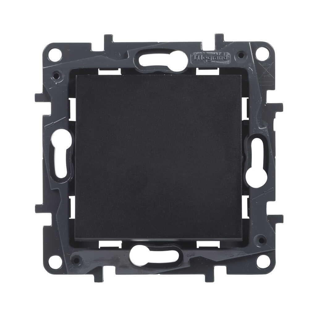 Выключатель-кнопка одноклавишный Legrand Niloe Step Черный (863509)