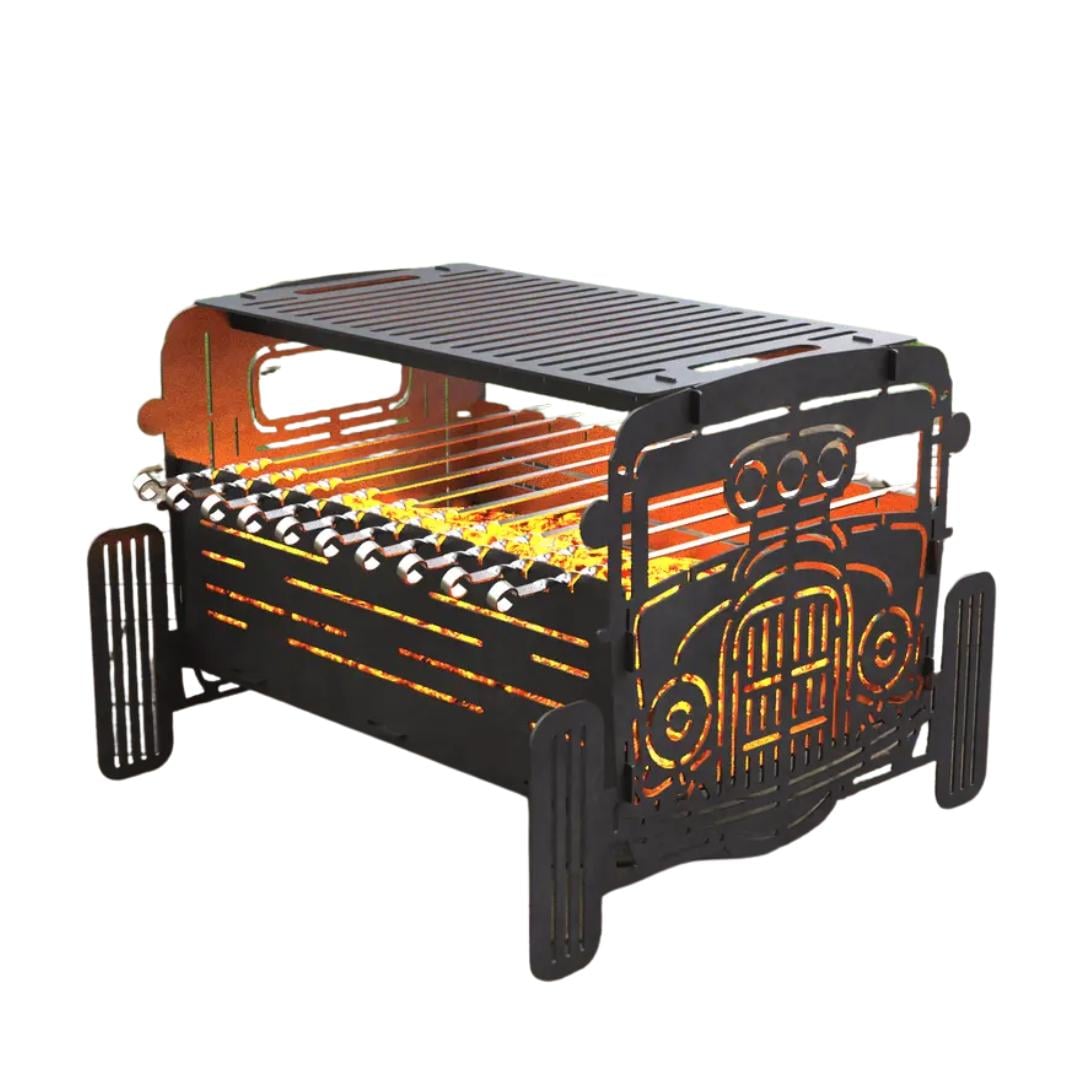 Мангал-гриль Carino Hot Rod разборный без покрытия металл 3 мм 566х560х434 мм