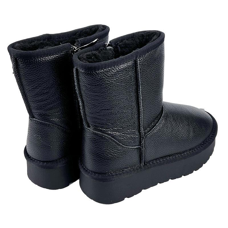 Угги женские кожаные на платформе молния 90171 p. 40 26 см Черный - фото 3 Угги женские кожаные на платформе молния 90171 p. 40 26 см Черный - фото 3